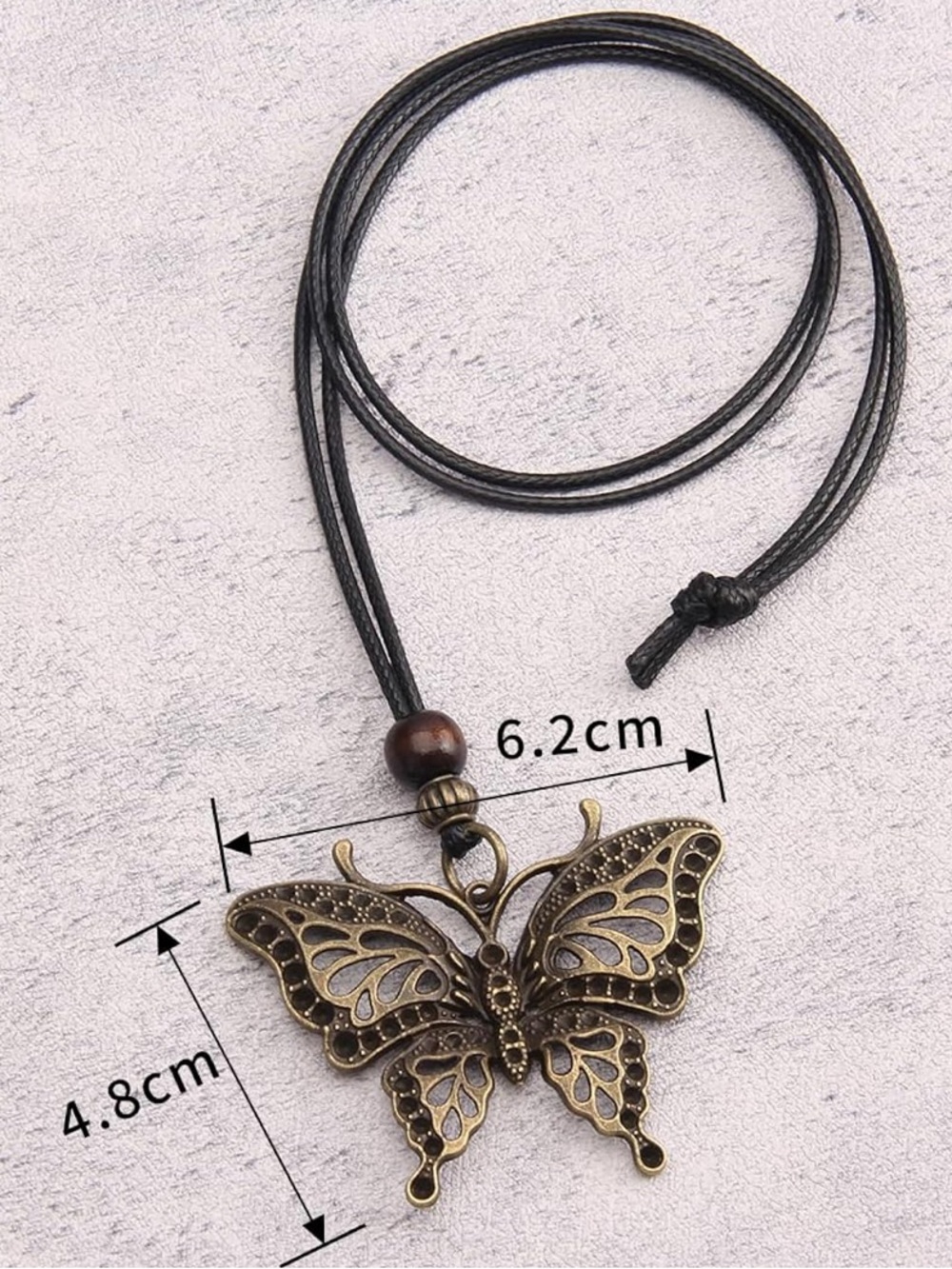 Anthropologie Bronze Butterfly Pendant Necklace - Picture 3 of 7
